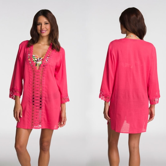La Blanca Other - La Blanca Watermelon Crochet Cover Up Sz M